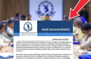 Booliiska Soomaaliya oo war ka soo saarey dhacdadii Saldhiga Warta Nabadda?