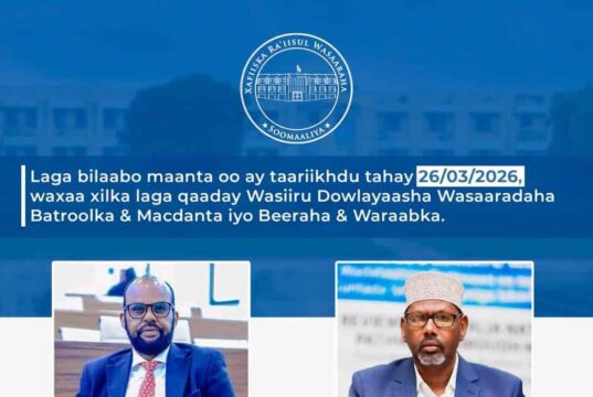 RW Xamsa oo xilkii ka qaaday wasiiro dhawaan is casilay.