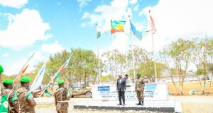 Wasiirka Gaashaandhigga ayaa booqday xarunta Qeybta 3-aad ee Howlgalka Midowga Afrika ee Soomaaliya (AUSSOM) ee Baydhabo.