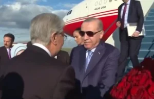 Turkish President Recep Tayyip Erdogan arrives in Kazakhstan to attend the Turkic summit.