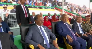 Madaxweynaha Soomaaliya oo Jabuuti uga qaybgalay Munaasabad lagu maamuusayo madaxbannaanidii Jabuuti.