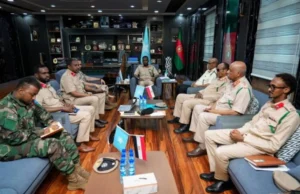 Sawiro;-Maxeey ka wada Hadleen Taliyaha Malatariga Soomaaliya iyo Saraakiishii ka socotay Masar.?