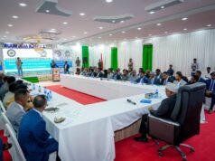 Sawiro;-Hoggaamiye sheekh aadan madoobe oo soo xiray shirka banbaxa golaha wasiirrada kgs