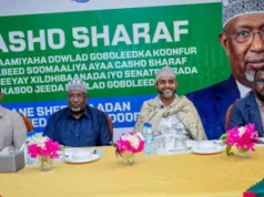 Hogaamiye Aadan Madoobe oo Muqdisho kula kulmay Xildhibaanada labada aqal ee baarlamaanka ee deegaan doorashadooda ay tahay Koonfur Galbeed.