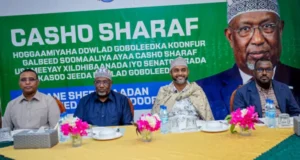 Hogaamiye Aadan Madoobe oo Muqdisho kula kulmay Xildhibaanada labada aqal ee baarlamaanka ee deegaan doorashadooda ay tahay Koonfur Galbeed.