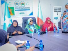 Guddoomiyaha Ururka Haweenka Degmada Baydhabo oo ka Qayb-gashay Kulan lagu Taageerayay Ciidamada Qalabka Sida